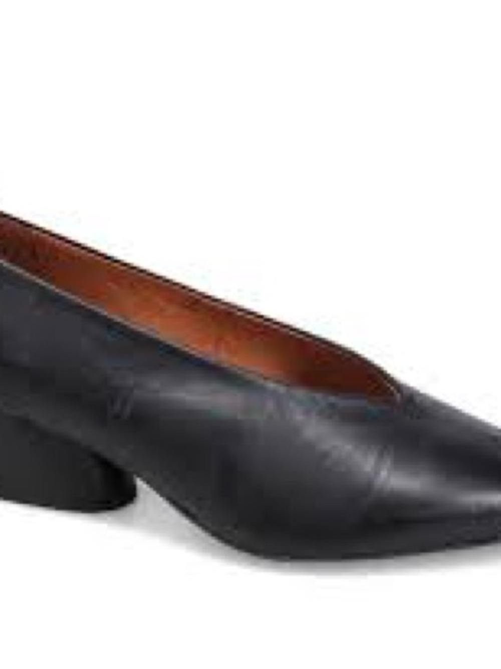 Miz Mooz Black Leather Low Block Heel Pump